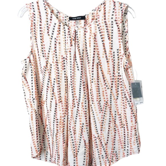 Nine West Tops - Nine West NWT Women's Sleeveless Patterned Keyhole Front Blouse Size Medium